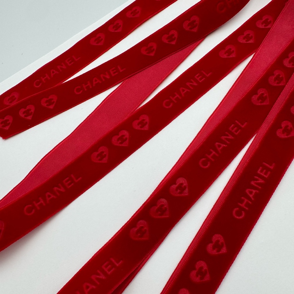 CHANEL Red Velvet Ribbon